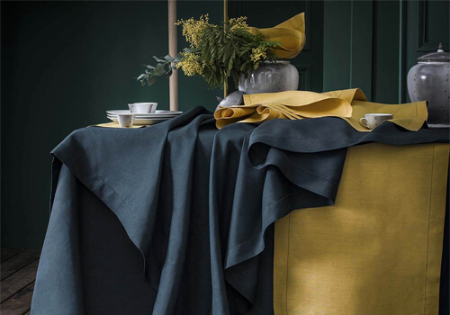 Our pure linen table linen collection