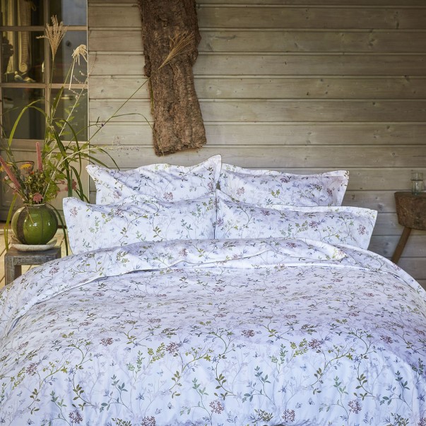 Bed linen JARDIN DES SENS printed in organic cotton satin GOTS