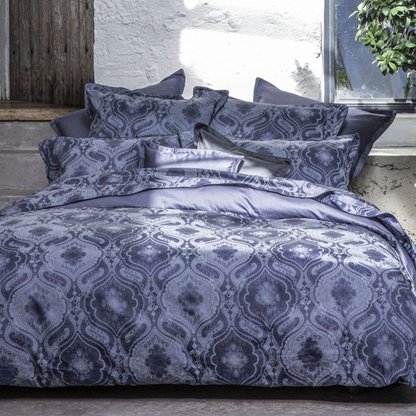 Bed linen SHALIMAR printed in organic cotton satin GOTS